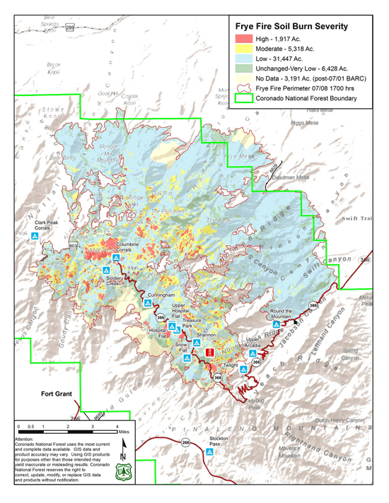 Frye Fire Severity Map