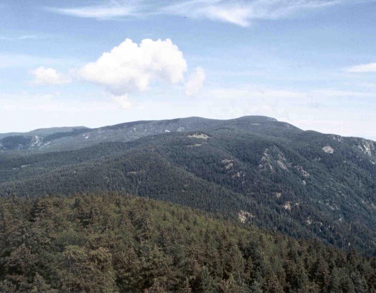 View of High Peak from Heliograph Peak in 1989 High peak 1989